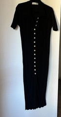 Free People Beach Cotton Ribbed Button Front Black Maxi Dress S Lagenlook Summer