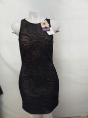 Sparkle Size 8 Black Skinlook Kneelenth Open Back Formfit Dress