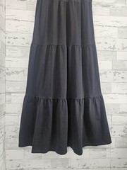 Crown Ivy Sleeveless Scoop Neck Tiered Black Maxi Dress 100% Cotton Womens Large