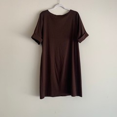 Karen Scott Sport Brown Cotton Cuffed Sleeve T-Shirt Dress XL