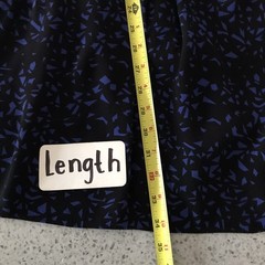 Comptoir Des Cotonniers Blue Black Geometric Cap Sleeve Mini Dress Womens 38 S