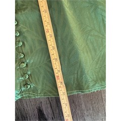Hello Molly Heart Eyes Emerald Green Satin Palm Print Long Sleeve Mini Dress 12