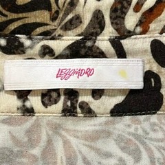 Leggiadro Shirt Dress Short Sleeve Stretch Jersey Knit Animal Print Preppy SZ 8