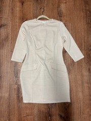 Lot of 2 Women’s Green & Beige Solid Mini Dress Pockets 3/4 Sleeve size 6 Small