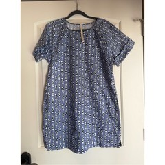 Uncle Frank Feather Print Cotton Shift Dress Women&rsquo;s Large