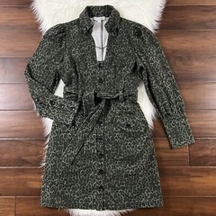 Marissa Webb Size 4 Mera Canvas Leopard Button Up Mini Dress