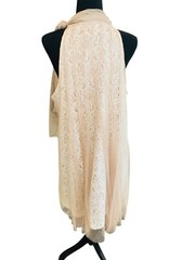 NWT RYU IVORY DRESS TAN TULLE NUDE LACE TIE NECK HALTER M Party Wedding Cocktail