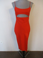 Superdown FAB! Trista Cut Out Side Slit Knee Dress in Poppy Red Size Medium