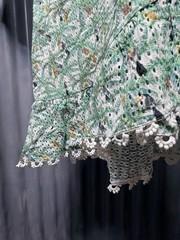 FARM Rio Mini Toucans One Shoulder Eyelet Dress L Green Tropical Palm Ruffle