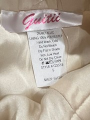 Guitii Dress Juniors Small Gold Metallic Floral Glitter Party Sleeveless NEW