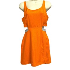 Outdoor Voices Court Dress Skort Women Medium Orange Cutout Activewear Tennis
