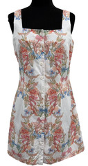 Allison NY Renee Linen Sleeveless Mini Dress In Floral Arches Sz 6 Boho Chic