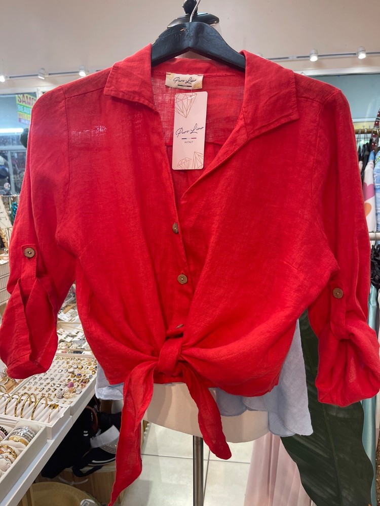 Linen top, made in Italy, 100% linen, one size