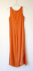 Naeem Khan lightweight sleeveless tangerine silk maxi dress Size S (fully lined)
