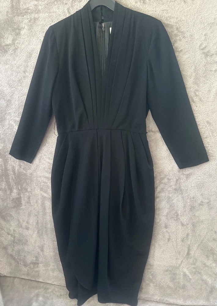 Vintage Rimini Neiman Marcus Woman’s size 6 V neck Black Dress with Flap/NO belt