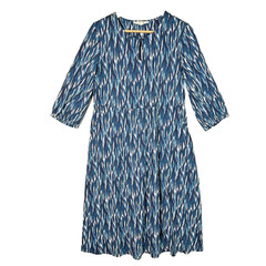 Seasalt Cornwall Dress 10 P Jersey Cotton 3/4 Sleeve Midi Button Cuff Sleeve