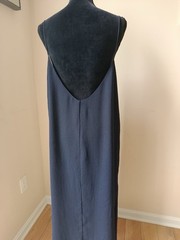 COS Midi Sleeveless Dress Open Back Navy Spaghetti Straps 10