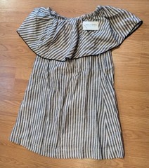 NWT TRINA TURK Out Of Office Restful Striped Linen Dress S (Missing waist tie)