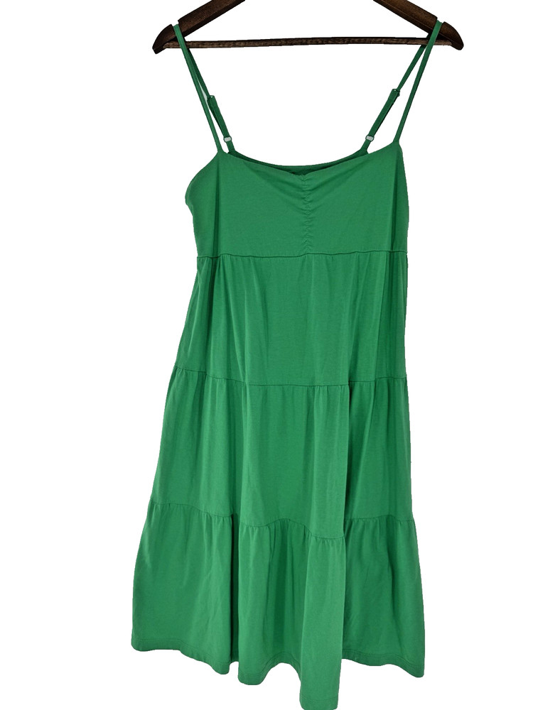 Old Navy M Adjustable Spaghetti Strap Y2K tiered babydoll dress Green cover up