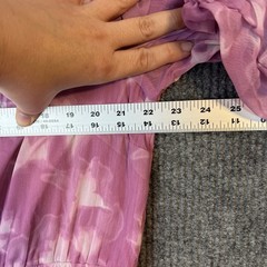 Destination 365 Printed Chiffon Midi Dress Rose Floral Size XL Romantic Flowy
