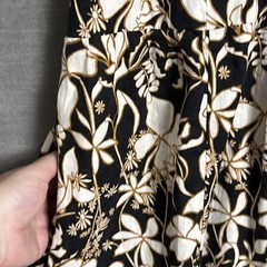 Ava Viv Dress 2X Black Brown Floral Ruffle Midi Linen Vacation Boho Sundress