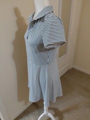 Addison Bay Dress Striped Sz M NWT Super White And Ivy Green