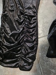 Black Velvet Rouched Longsleeve Mini Dress Size Medium