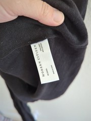 Modern Citizen Mini Dress Womens Med Linen Blend Knit Black Tie Front Stretch