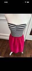 Roxy Y2K Strapless Black And White Hot Pink Adorable Dress