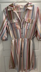 Bebop Jr Utility Shirt Dress Drawstring Waist 3/4 Roll Tab Sleeves M Boho