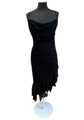 City Triangles Black Rouched Asymmetrical Y2K Spaghetti Strap Dress Size 5/6