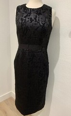 New $795 PORTS 1961 Nigella Jacquard Cocktail Formal Midi Dress Black Size 6