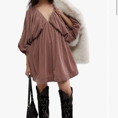 Free People Portia velvet mini dress Xs