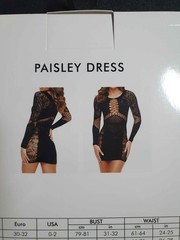 Ann Summers Paisley Dress Black Size M/L UK 14-18