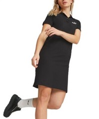 Puma Women&rsquo;s Essentials Piqué Short-Sleeve Polo Dress Color Black Size Small NWT