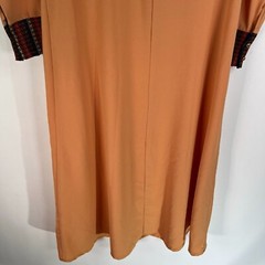 Vintage Suhayla Style Abaya Middle Eastern Maxi Dress Womens Size M Coral Orange