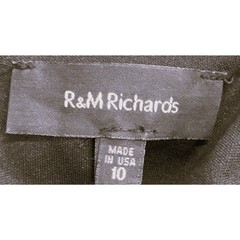 R&M Richards Illusion Beaded-Trim A-Line Gown Black Size 10 Formal Dress