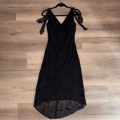 Speechless Women Y2K Whimsigoth Grunge Black Glitter Tie Strap Midi Dress M 90&rsquo;s