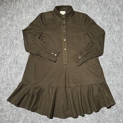 Tuckernuck Brown Crepe Callahan Shirt Dress Size XXS Resort Casual Long Sleeve