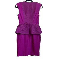 Ted Baker Kwyli Structured Zip Front Peplum Body-Con Sheath Dress SZ 2 Purple