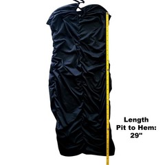 Hotwy Black Bodycon Mini Dress, M, Halter Neck Ruched LBD Sexy Chic Cocktail 90s
