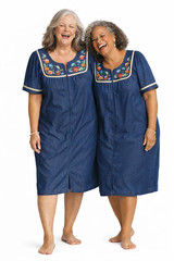 NWT/NEW Go Softly Embroidered Denim 3X Short Slv Zip Front Patio Dress Sea Life