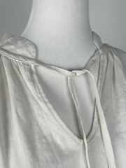 *NWT* DEVOTION TWINS L/S Oversized Billowy Linen &lsquo;Emmi Dress&rsquo; – M, Ecru