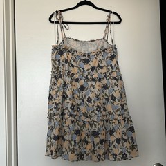 NWT Rails Caralyn Floral Cotton Mini Dress Tie Strap Size Large