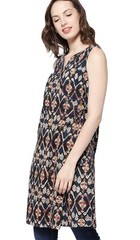 Fabindia Navy Blue & Beige Printed Wrap Tunic Size XS New Blue Orange