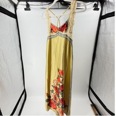 Intimately Free People Rose Floral Lace Trim Slip Dress Chartreuse Yellow XS