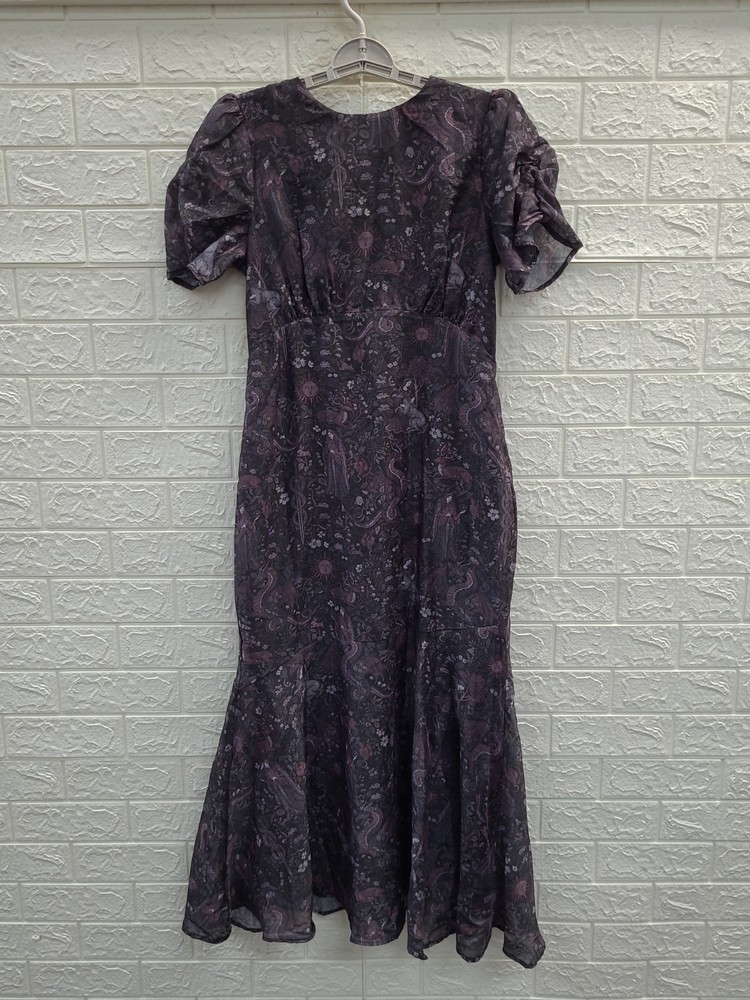 New Disturbia Haunted Medieval Printed Chiffon Maxi Dress Women’s US Size 6
