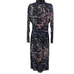 Steve Madden Abstract Mesh Bodycon Midi Dress Mock Neck long Sleeve Y2K XXLarge