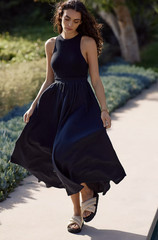 Anthropologie Daily Practice Black Sleeveless Jump-High Cutout Dress Petites XSP