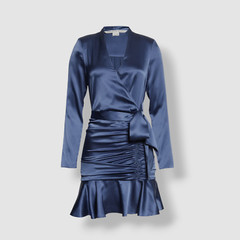 $698 Veronica Beard Women&rsquo;s Blue Agatha Wrap Dress Size 6